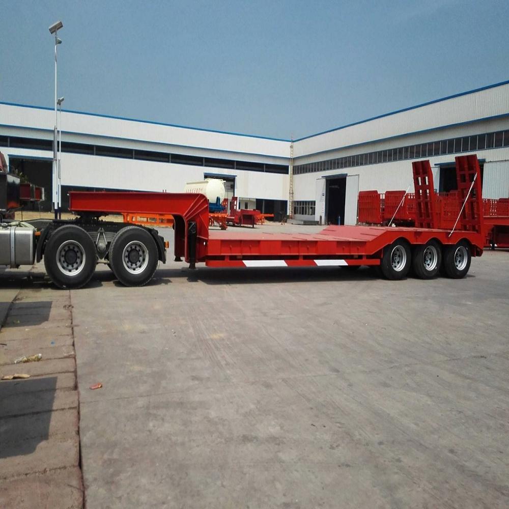 Heavy Duty 3 Axles 60 80 Tons low bed semi trailer for Heavy Duty 3 Axles 60 80 Tons low bed semi trailer for